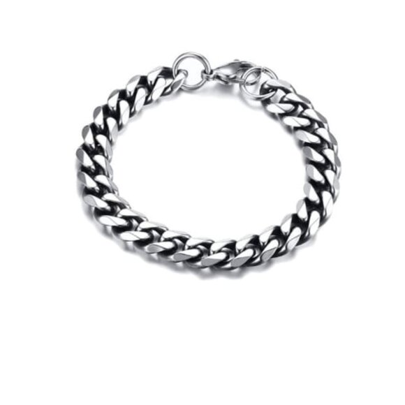 Titanium Cuban Link Chain Bracelet 7mm Waterproof Men’s Jewelry - Picture 6 of 16